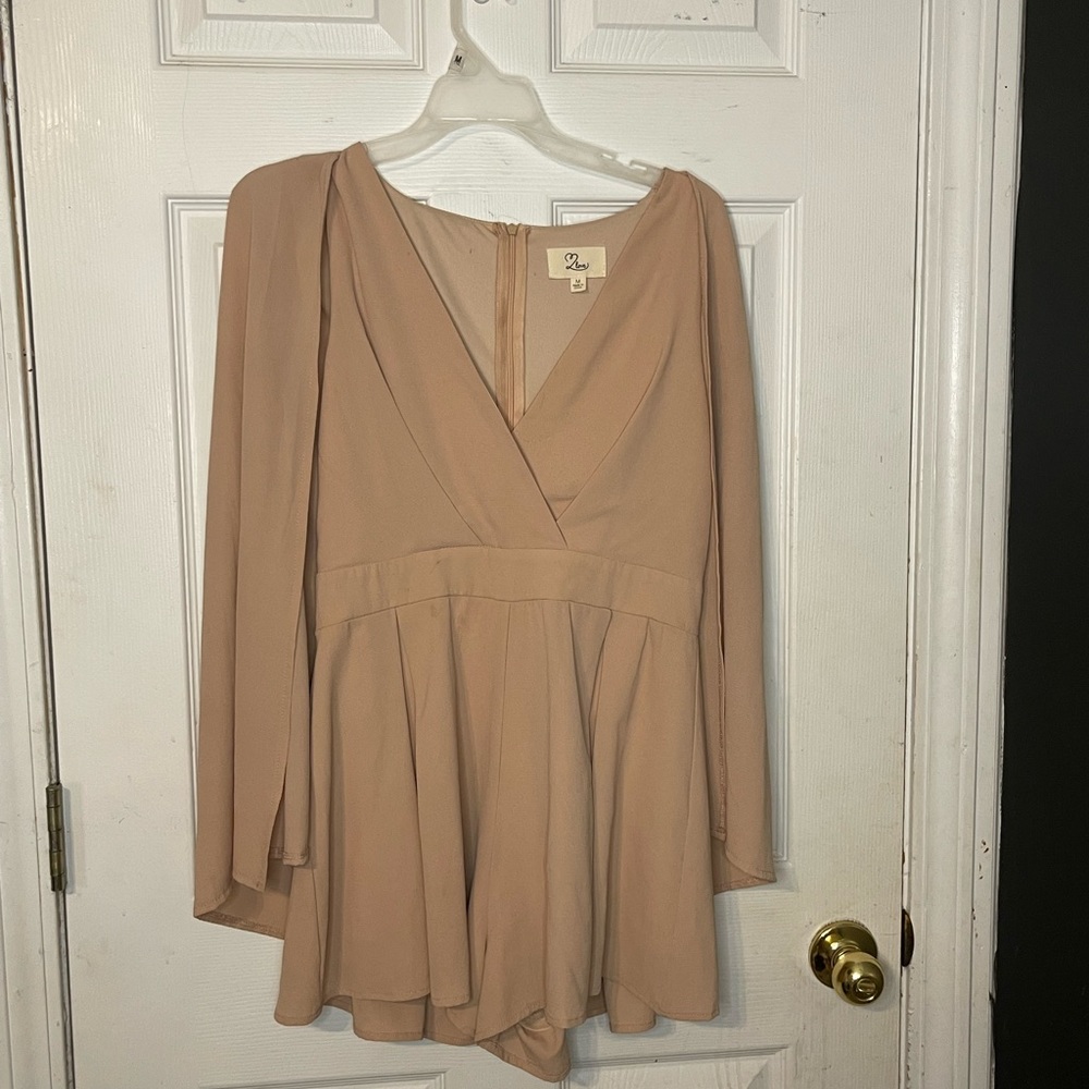 Romper with cape sleeves